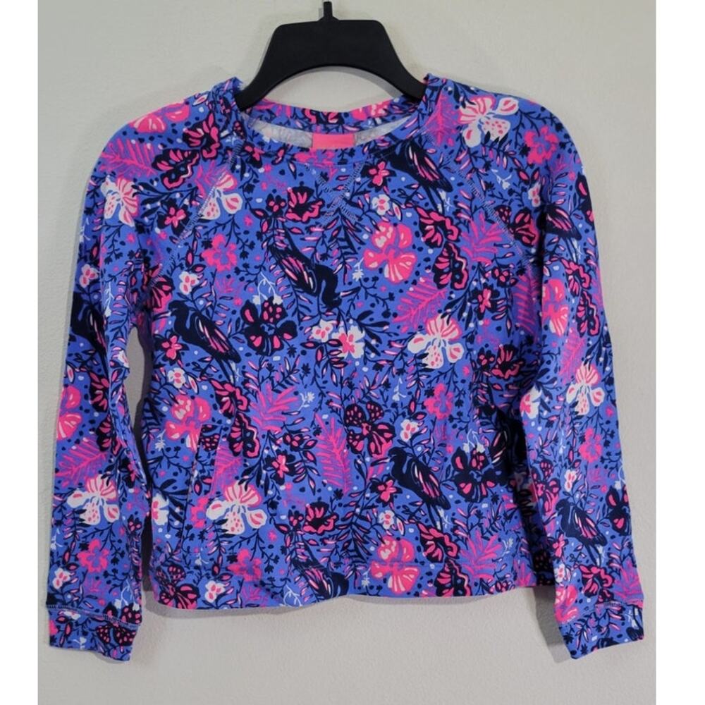 Lilly Pulitzer Girls Shirt Size XL 12/14 Bright Fun Long Sleeve Pockets Top NWT